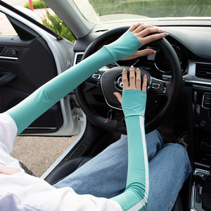 Manches de protection solaire pour femmes, été, anti-UV, rafraîchissantes, respirantes, séchage rapide, pour cyclisme et conduite, avec ouverture pour les doigts, en polyester et nylon - Product Image 4
