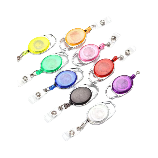 Hot Sales Oval Shape Colorful Name ID Card Custom Retractable Nurse Badge Reels