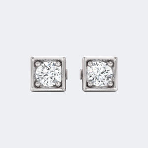0.20CTW Round Bezel <b>Frame</b> Stud - Product Image 2