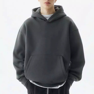 Sweat-shirts à capuche oversize pour hommes, en polaire, pour l'hiver, style uni, tendance, vente en gros, OEM ODM - Product Image 2