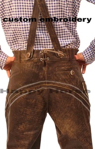 Kurz lederhose หนังแท้พร้อมโลโก้ที่กำหนดเองสำหรับผู้ชาย - Product Image 6