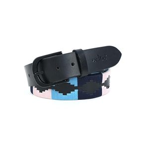 Customize Genuine Leather Sam Browne Black Polo <b>Belt</b> with Alloy Silver Plated Buckle Waterproof Cow Hide - Product Image 1