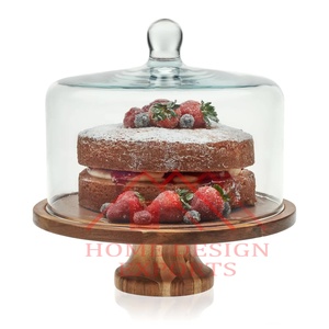 Aluminium Golden <b>Cake</b> <b>Stands</b> with <b>Glass</b> Dome for Pastry and Wedding <b>Cake</b> With Custom Finises & Custom Size Available - Product Image 6