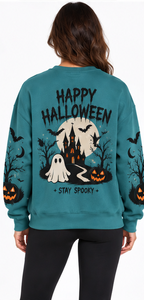 <b>Halloween</b> <b>Sweatshirt</b> Vintage Pumpkin Graphic Oversized Crew Neck Long Sleeve Pullover Gothic Unisex Autumn Winter Streetwear - Product Image 5