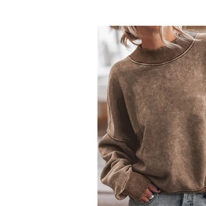 T-shirt élégant à col montant pour femme, manches longues, coupe ajustée, tissu doux, chemise décontractée - Product Image 6