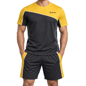 Fashion <b>Men</b> <b>Short</b> <b>Set</b> Matching <b>Top</b> <b>And</b> <b>Shorts</b> Lightweight Cotton Blend Fabric Soft Texture Relaxed Fit Everyday Casual Clothing - Product Image 1