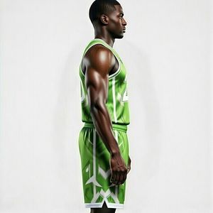 Uniforme de basketball pour hommes en tissu mesh 100% polyester respirant, anti-UV, anti-bactérien, avec logo personnalisé OEM/ODM imprimé, short haute performance - Product Image 3