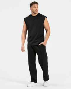 OEM ODM Personnalisé Homme Débardeur Oversize en Coton Premium, Coupe Athlétique, Grandes Emmanchures, Style Streetwear - Product Image 5