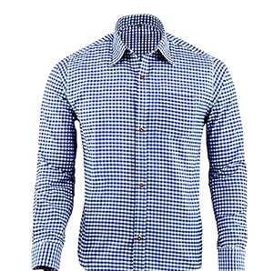 <b>Men</b>’s <b>Blue</b> Bavarian Trachten Festival <b>Shirt</b> Cotton Long Sleeve German Oktoberfest Wear S to 4XL - Product Image 1