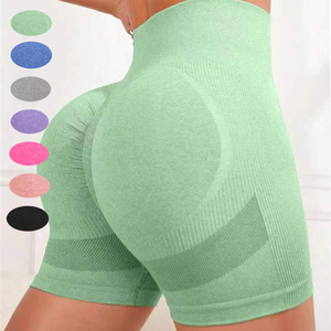 Easy Wear Durable Breathable Quick Dry Light Wash Stretchy High Waist Elastic Waist Yoga Sports Shorts Women Gym Casual <b>Booty</b> - Product Image 5
