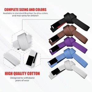 Cinturones de Artes Marciales Mixtas para Adultos, 100% Algodón/Spandex/Poliéster, Secado Rápido, Transpirables, con Franjas de Clasificación BJJ - Product Image 2