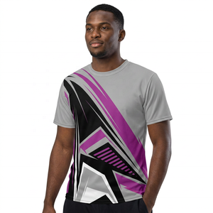 T-shirt pour homme à imprimé géométrique, écologique, respirant, à séchage rapide, manches courtes, col rond, streetwear, sublimation, 100% coton - Product Image 3