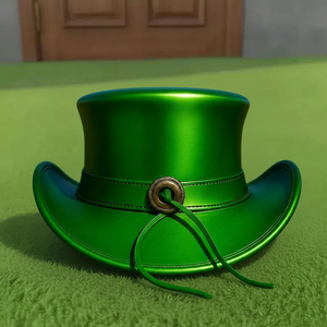 Sombrero de alta calidad hecho a mano, estilo Steampunk, color verde metálico, para disfraz de duende victoriano, San Patricio, cosplay. - Product Image 4