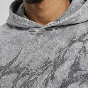 Sudadera con capucha Premium para hombre con lavado ácido, textura distintiva de lavado mármol y estilo contemporáneo para colecciones de ropa de moda. - Product Image 6