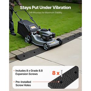 Rampa in gomma per sponde eccessuarie per impieghi gravosi, altezza 2 pollici, capacità di carico 33069 libbre, per soglie, drenaggio, serbatoi e accesso per sedie a rotelle - Product Image 2