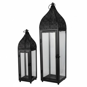 Farol de vela de metal blanco estilo marroquí, decorativo de hierro y vidrio, para colgar o colocar sobre mesa, decoración para el hogar, bodas, uso interior y exterior. - Product Image 5