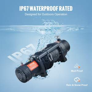 12V elettrico ATV Winch 10,000 lb capacità di carico IP67 Nylon corda verricello 7/20 'X 85ft Wireless portatile telecomando Hawse Fairlead per - Product Image 5