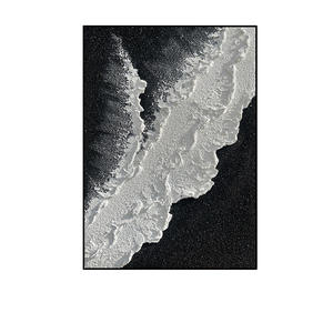 Pittura di struttura della pittura a olio dell'onda dell'oceano della decorazione del salone, struttura disegnata a mano di stile di lusso leggero. - Product Image 6