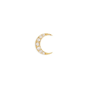 Zisma 14K Gold Crescent Moon Lab Grown Diamond Labret Internal Threaded Flat <b>Back</b> Celestial Diamond Stud Factory Price Jewelry - Product Image 3