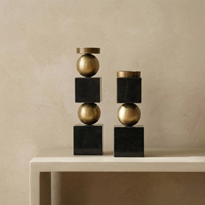Modern Abstract Black And Gold Candle Holders Elegant <b>Table</b> Centerpieces Perfect For Contemporary Home Interiors And Gifting - Product Image 1