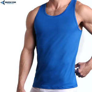 High Quality Men Gym Tank Top Eco-Friendly Breathable Crew Neck Customizable Quick Dry Polyester/Cotton Workout Shirt - Product Image 2