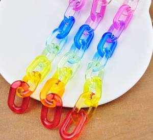 Big Mixed Clear Oval <b>Cable</b> Chunky chain <b>links</b> Plastic Open chain <b>links</b> Curb chain <b>links</b> Necklace Bracelet Bag <b>Links</b> Resin Chain - Product Image 1