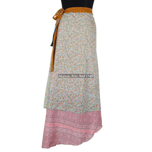 Latest Print Design Women Wrap Long <b>Skirt</b> <b>Boho</b> Stylish Multi Color Summer Wear Comfortable Fashion Hippie Style Free Size Gypsy - Product Image 2