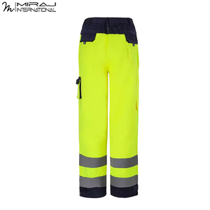 Pantalones de Seguridad de Alta Visibilidad para la Construcción, Duraderos, Color Amarillo con Paneles Oscuros en Contraste, Pantalones de Trabajo, Precio al por Mayor - Product Image 3