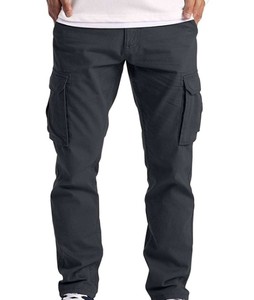 Nouveaux produits phares : Pantalon cargo pour homme, taille haute, léger, 100% coton, coupe droite, grandes tailles - Product Image 4