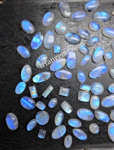 Pierres précieuses en vrac de pierre de lune arc-en-ciel blanche 100 % naturelle de haute qualité, polies, multi-éclats, certifiées par un tiers pour la joaillerie - Product Image 3