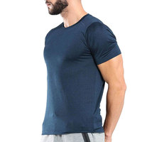 Kaos Olahraga Pria Rajut Biru Royal Bahan Polyester Cepat Kering untuk Latihan Atletik, Pakaian Tim Kustom, Pabrik Sialkot