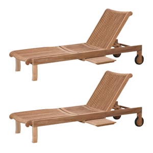 Tumbona de Madera de Teca Sólida para Exteriores con Ruedas, Respaldo Ajustable, Silla Reclinable para Piscina, Hotel o Resort, Venta al Por Mayor - Product Image 6