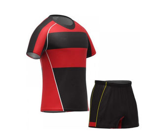Camiseta de Fútbol para Hombre, Azul y Roja, con Bloques de Color, Manga Corta, Cuello Redondo, Tejido Transpirable que Absorbe la Humedad - Product Image 5