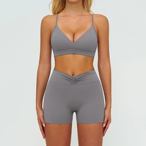 Ensemble de yoga pour femmes : soutien-gorge de sport et short taille haute, effet push-up, anti-transpiration, séchage rapide, extensible, sans coutures, ensemble assorti pour l'entraînement - Product Image 5