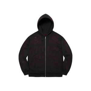 Men's <b>Black</b> <b>Zip</b>-<b>Up</b> <b>Hoodie</b> Oversized Streetwear 100% Cotton French Terry Front Logo Winter Wear Breathable Quick Dry Pocket - Product Image 1