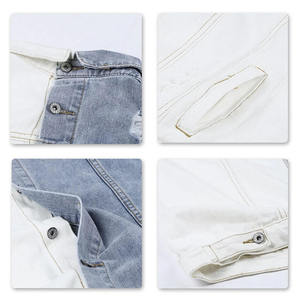 Veste en jean bicolore pour homme, style boutonné, 100 % coton, coupe classique, modèle haut de gamme - Product Image 5