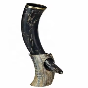 Cuerno Vikingo Pulido para Beber, Artesanía Natural, Decoración para el Hogar, Estilo Animal Curvo con Soporte - Product Image 4