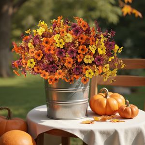 ดอกไม้ประดิษฐ์สำหรับฤดูใบไม้ร่วงและใบไม้ร่วง12ช่อพืชผ้าไหมเทียมสำหรับตกแต่งบ้านสวนในฤดูใบไม้ร่วง - Product Image 4