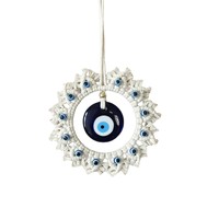 Décoration murale en macramé œil porte-bonheur faite à la main de haute qualité, style bohème, pour Noël, en corde de coton, pour usage intérieur