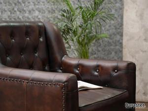 Sillón Inflable Ajustable de Cuero Marrón de Alta Calidad con Botones Decorativos para Sala de Estar - Product Image 4