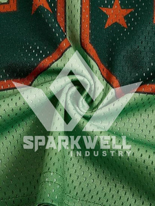เสื้อฟุตบอลอเมริกันสีเขียวสำหรับผู้ชาย คอวี แขนสั้น ผ้าตาข่าย ระบายอากาศได้ดี พิมพ์ลายแบบซับลิเมชั่น เบอร์ 99 สำหรับทีม  ขนาดผู้ใหญ่ ทรงปกติ - Product Image 6