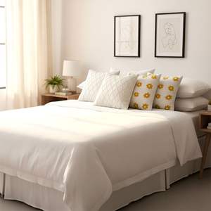 Cozy Retro Daisy Chain and <b>Cream</b> Cable Knit Diamond Pillow Cover Set 5Pc <b>Sofas</b> Decorative Cushions for Living Room - Product Image 5