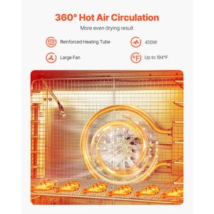 Essiccatore Alimentare Elettrico a 8 Vassoi in Acciaio Inossidabile 400W con Controllo Digitale, Temperatura Regolabile e Timer 24 Ore - Product Image 2