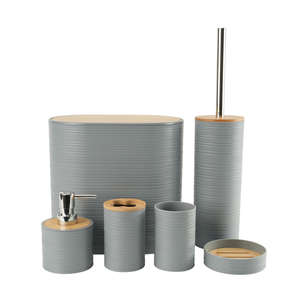 Juego de Accesorios de Baño de Cerámica de 4 Piezas: Portacepillos, Dispensador de Jabón, Tarro de Almacenamiento, Portaescobillas de Inodoro - Diseño Moderno de Lujo - Product Image 1