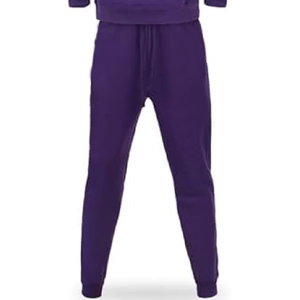 Conjunto Deportivo Morado para Hombre con Capucha, Sudadera y Pantalones de Manga Larga, Color Sólido, Casual, 100% Algodón, Transpirable, Corte Regular, Otoño - Product Image 4