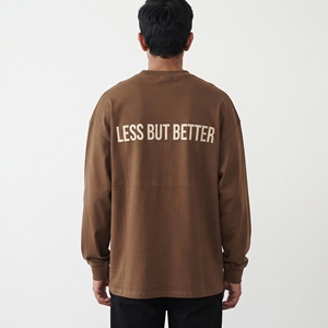 Men's <b>Long</b> Sleeve Printed Tee Casual 100% Cotton Printed Drop Shoulder Tee Oversize Heavyweight 280GSM Ccrew Neck <b>Tshirt</b> Men - Product Image 3