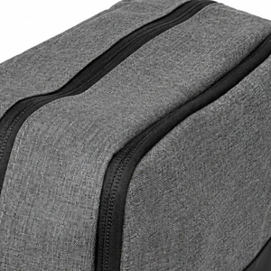 Trousse de Toilette de Voyage Gris Anthracite Double Fermeture Éclair Imperméable avec Poignée Latérale Haute Qualité Personnalisable - Product Image 5