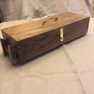 Premium Wooden Wine Bottle <b>Storage</b> <b>Box</b> With Hinged Cover For Elegant Home Bar And Gift Packaging - Product Image 1