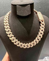 Cadena Cubana de Alta Calidad con Incrustaciones de Moissanita, Estilo Lujoso Hip Hop, Joyería Unisex, Chapado en Oro de 18K, Plata 925, Certificación IGI