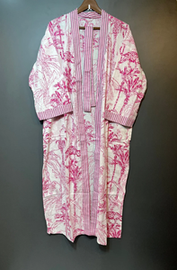 Bata Kimono de Algodón Suave y Transpirable con Estampado de Dibujos Animados Naaz Textile para Mujer, Camisón de Verano Hecho a Mano ODM con Cuello en V y Cintura Elástica - Product Image 2